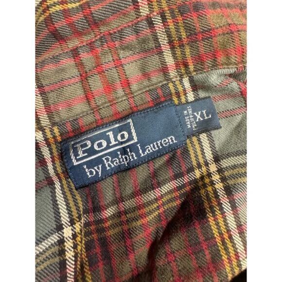 Mens Polo Ralph Plaid Button Up Shirt Size Extra Large - Picture 5 of 6